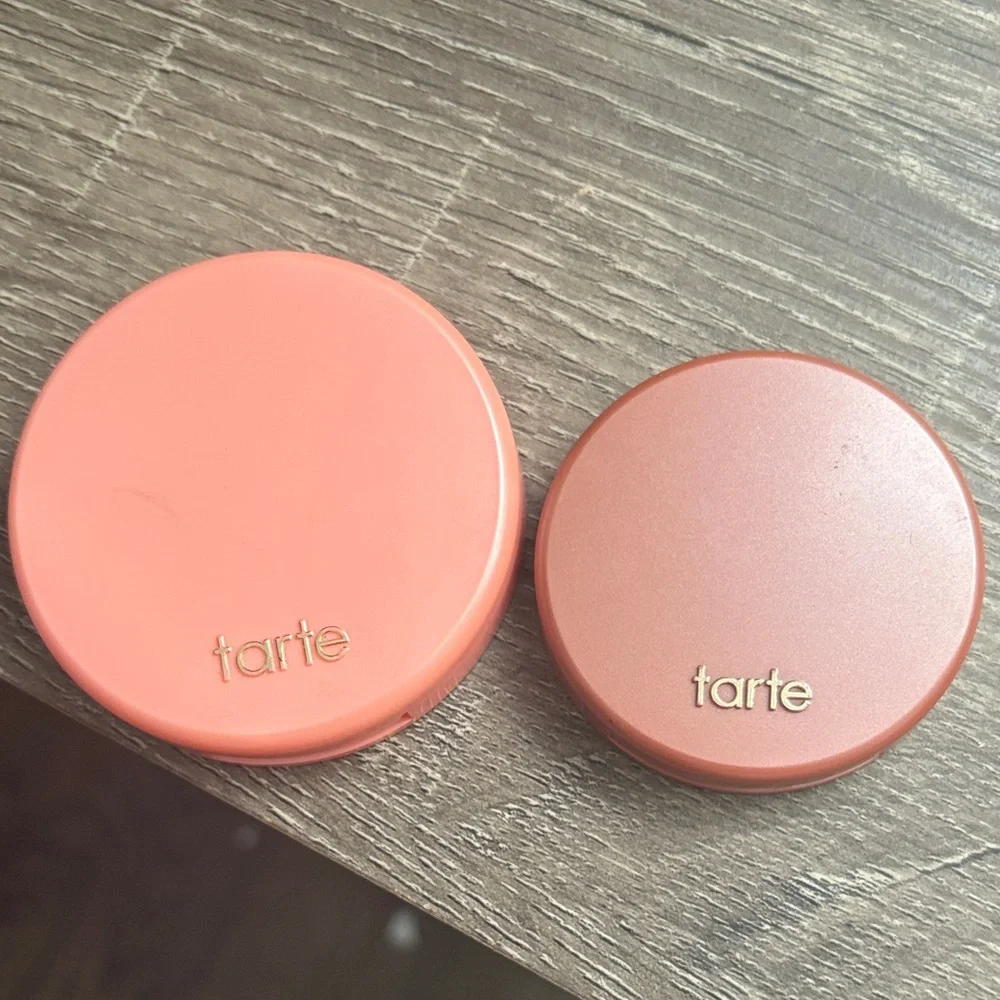 Tarte Coral & Rose Gold Compact Set, feisty and captivating